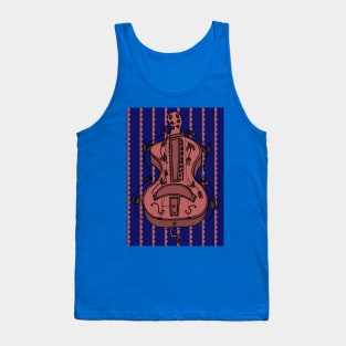 Floral Guitar Bodied Hurdy-Gurdy Tank Top